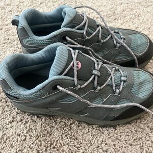 Gray and Blue Hiking Shoes